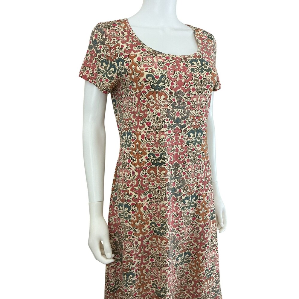 Peruvian Connection Malabar Pima Cotton Dress Size Medium Ethnic Print Midi BOHO - Picture 4 of 12